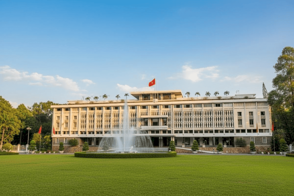 Independence Palace - a historic symbol of Vietnam’s 1975 reunification, renowned for its unique architecture, wartime relics, and secret underground bunkers